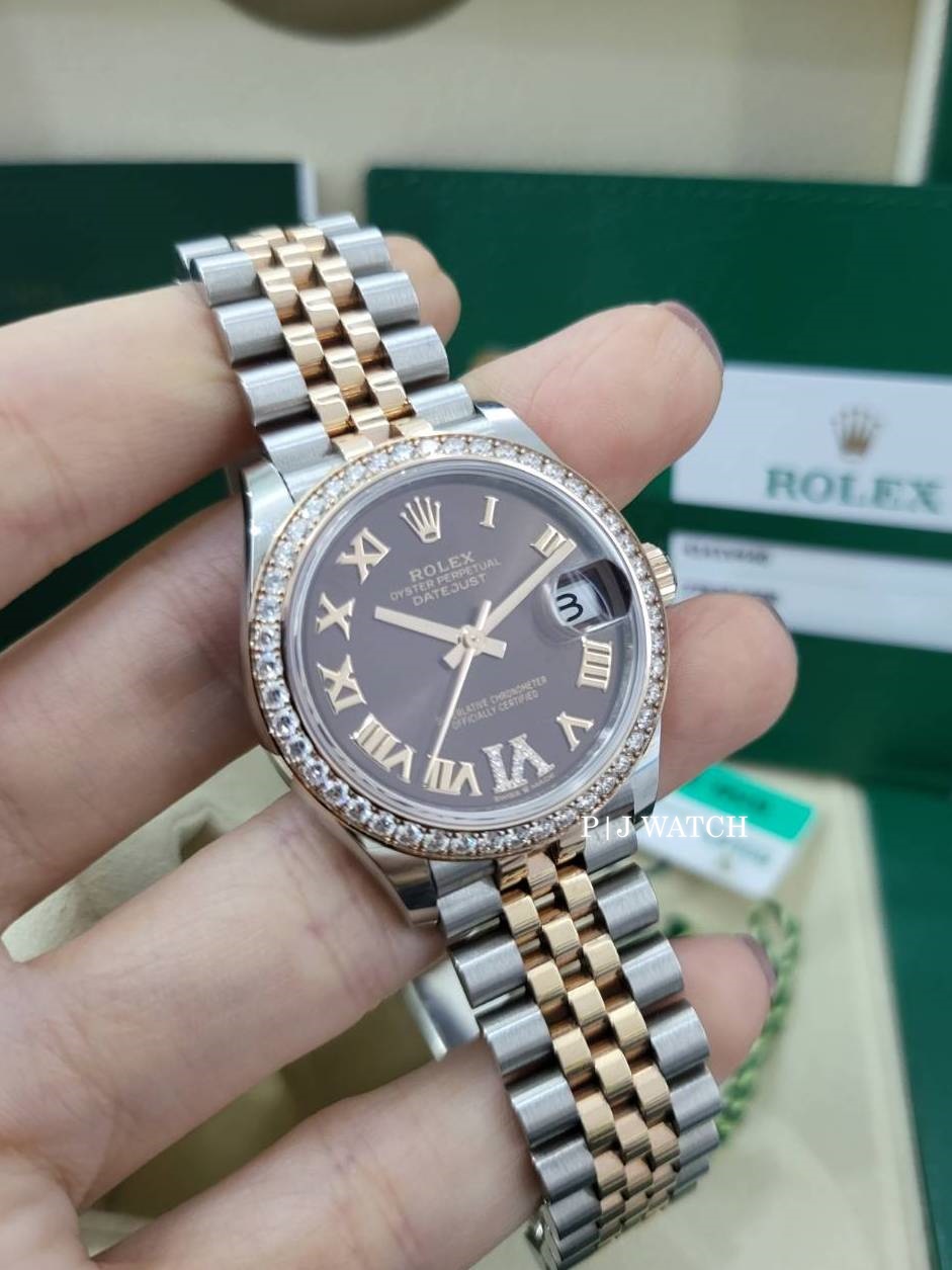 rolex datejust 31 everose rolesor