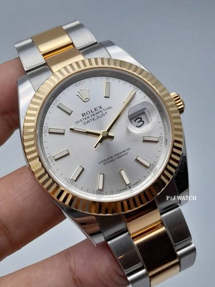Rolex Datejust 41mm Oyster Steel & Yellow Gold 18kSilver Dial Ref.126333