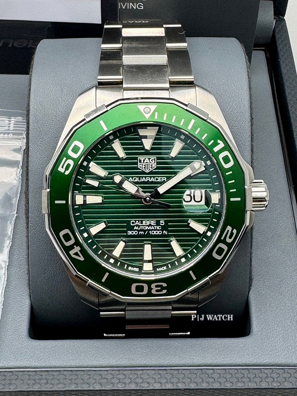 Tag Heuer Aquaracer 300M Automatic 43mm Green Dial Men's Watch Ref.WAY201S.BA0927