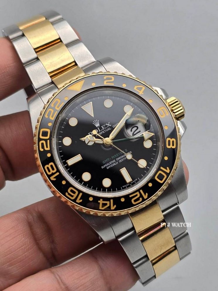 Rolex GMT-Master II Two Tone Black Dial Men's Watch Ref.116713LN