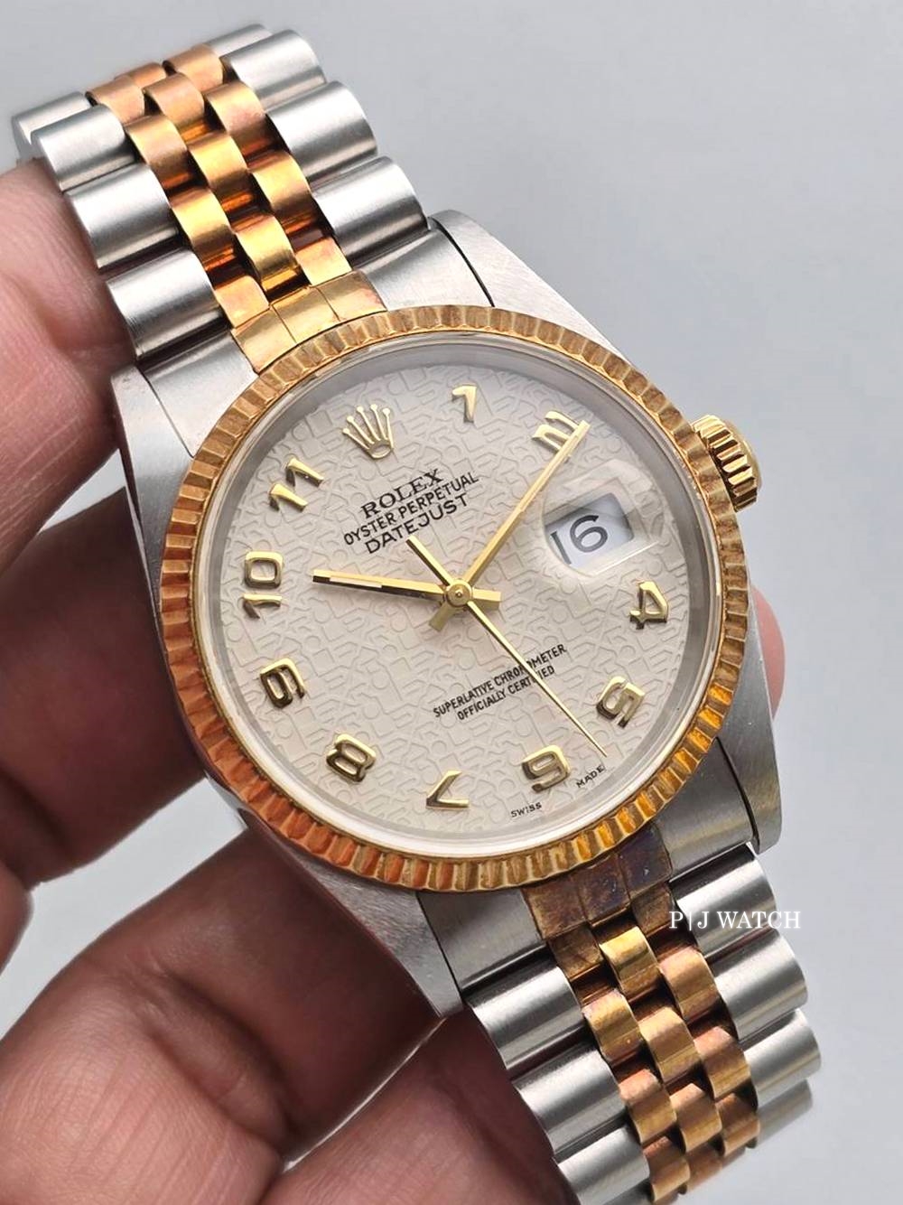 Rolex Datejust 36mm Jubilee Two-Tone White Arabic Dial Ref.16233