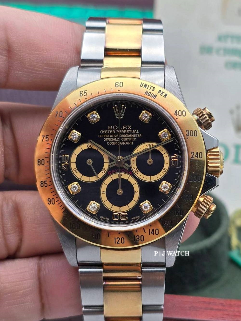 Rolex Daytona Cosmograph 40mm Two-Tone Black Dial Sub-Dial 18K Gold Ref.16523